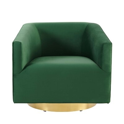 Gavazova Accent Lounge Performance Velvet Swivel Chair In Gold Charcoal - Image 0
