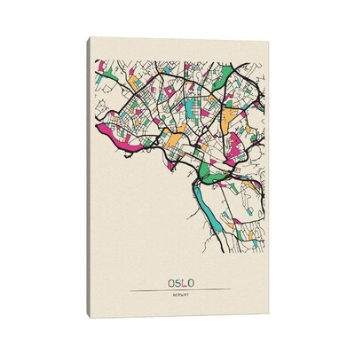 Oslo, Norway Map by Ayse Deniz Akerman - Gallery-Wrapped Canvas Giclée - Image 0