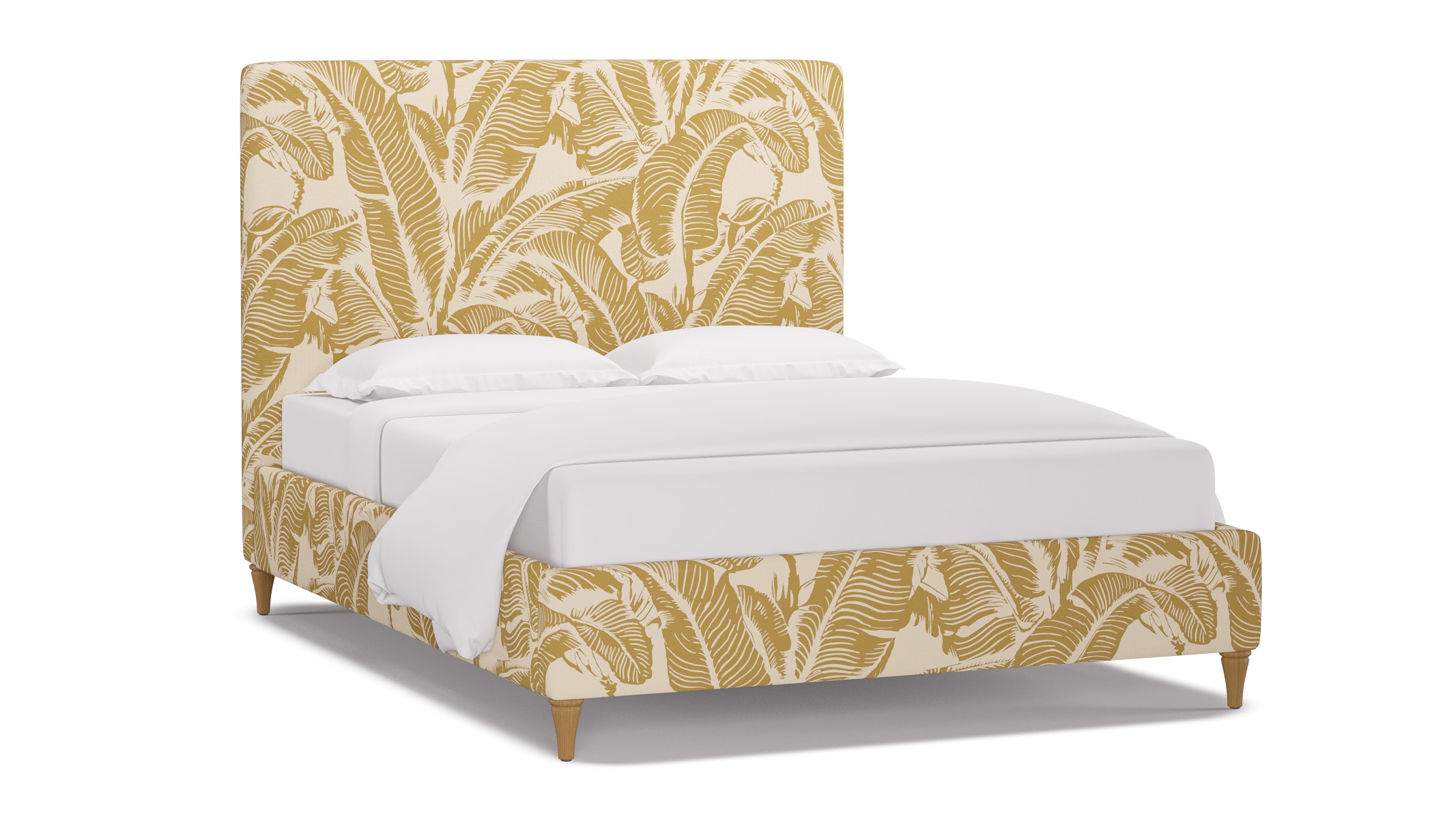 Classic Bed, Ochre Martinique® Encore, Natural Decorative Tapered Leg, Queen - Image 1