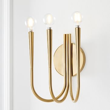 Swoop Arm 3 Lights Sconce, Brass, Individual - Image 0