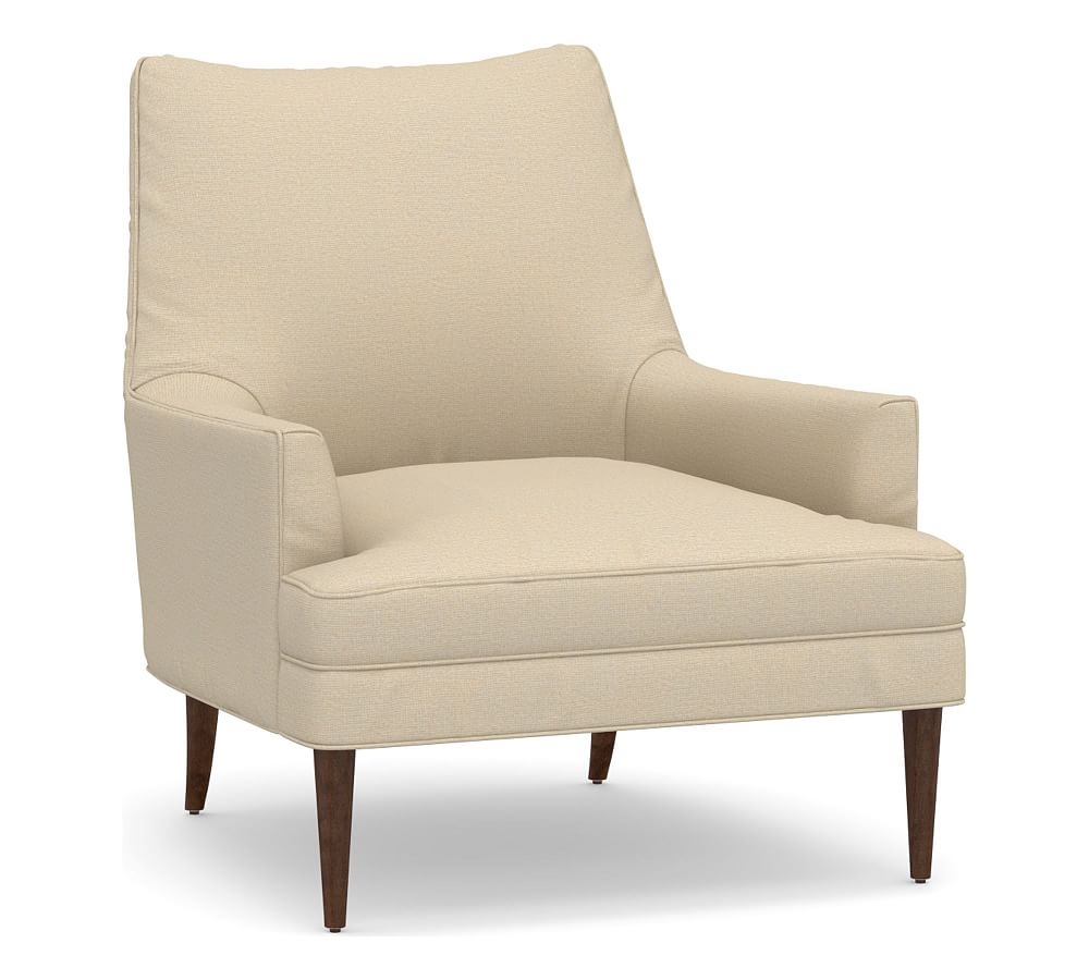 Reyes Upholstered Armchair, Polyester Wrapped Cushions, Park Weave Oatmeal - Image 0