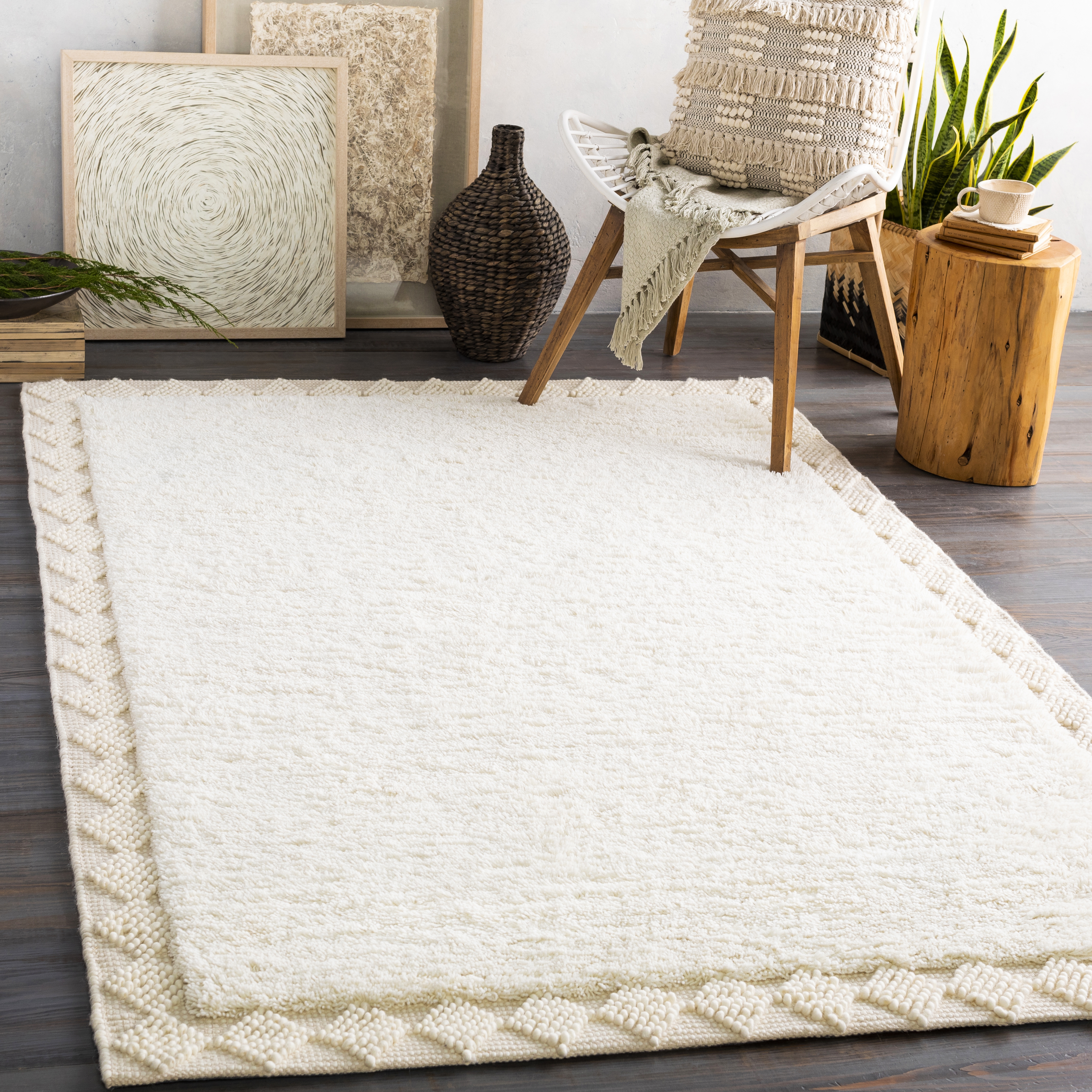 Copenhagen White Indoor 2' x 3' Handmade Rug - Image 1