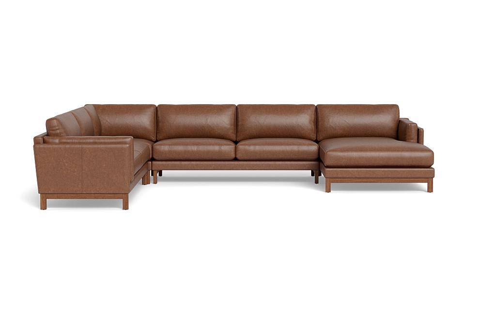 Gaby Leather Corner Sectional with Right Chaise - Image 0