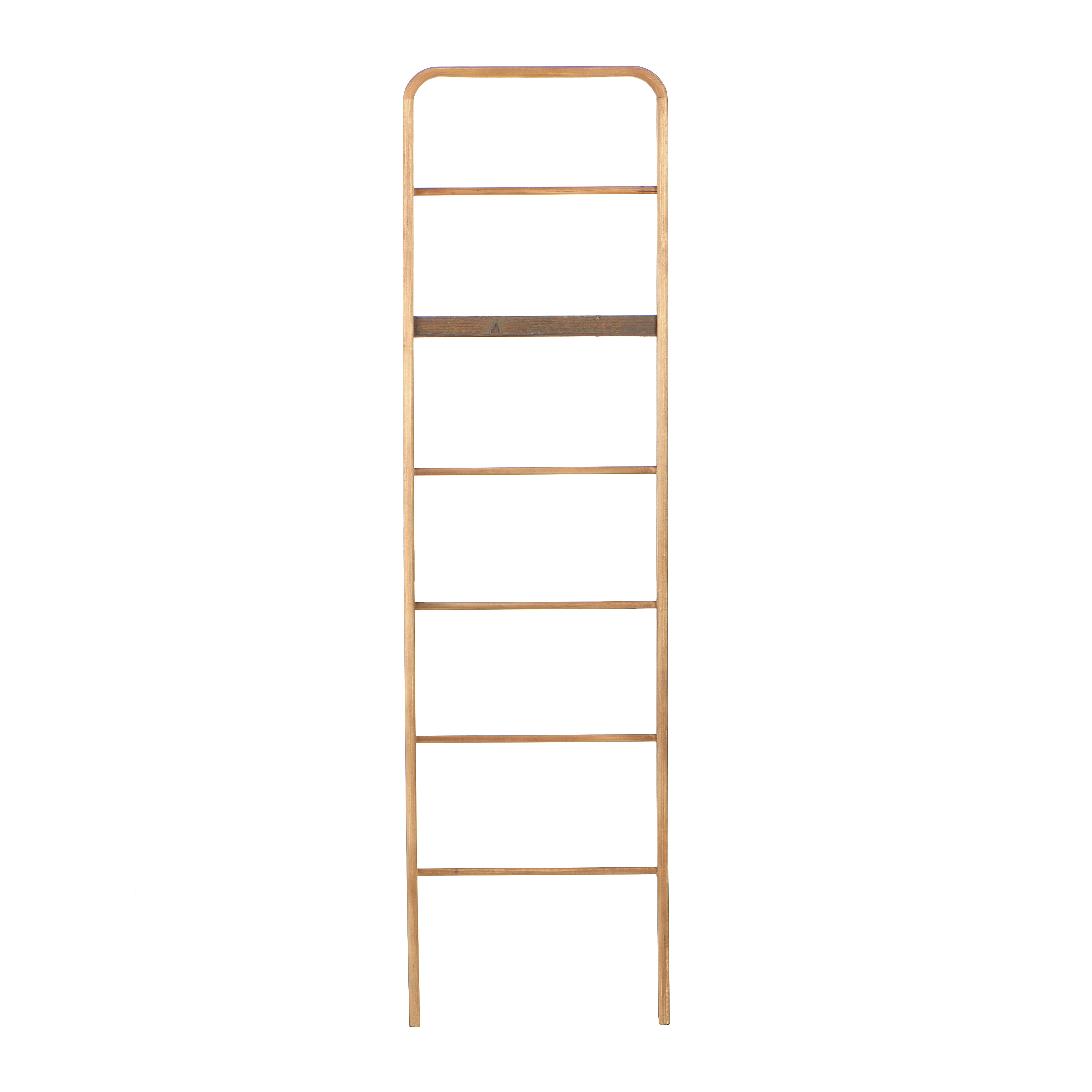 Elegant Dark Wood Ladder Towel Rack, Brown - Image 0