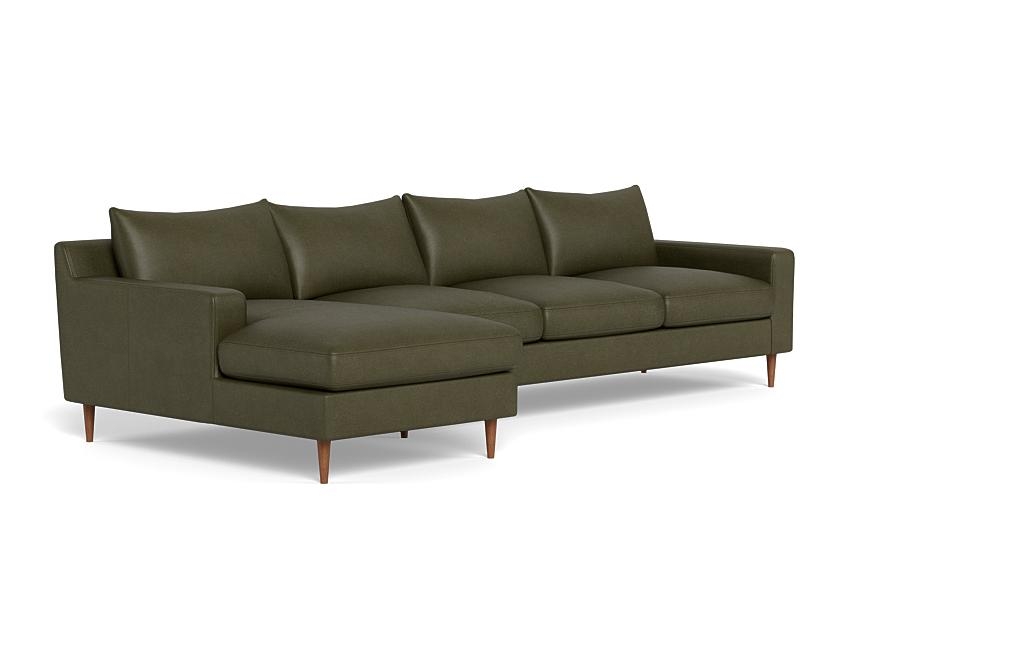 Sloan Leather 4-Seat Left Chaise Sectional - Image 1