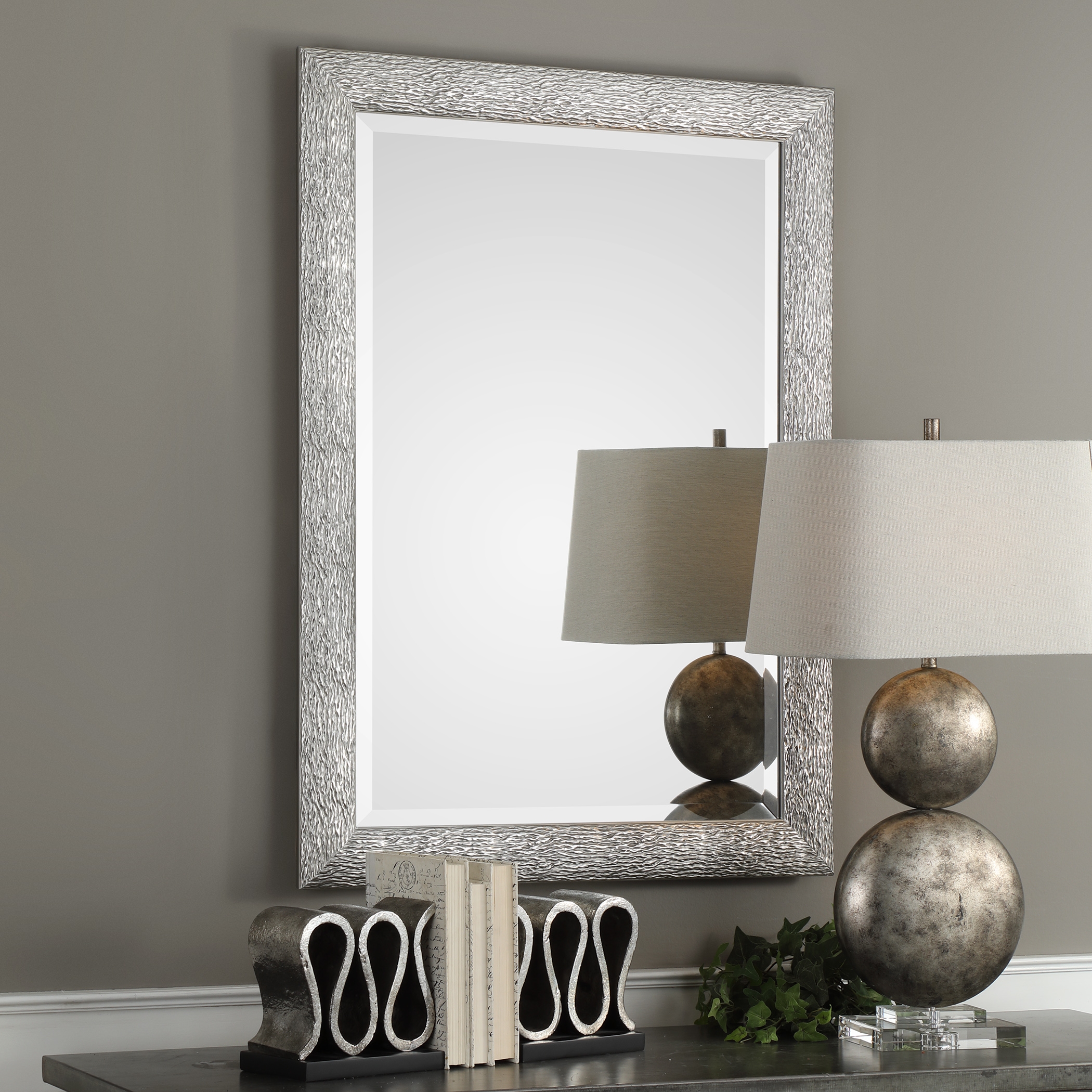 Mossley Metallic Silver Mirror - Image 1