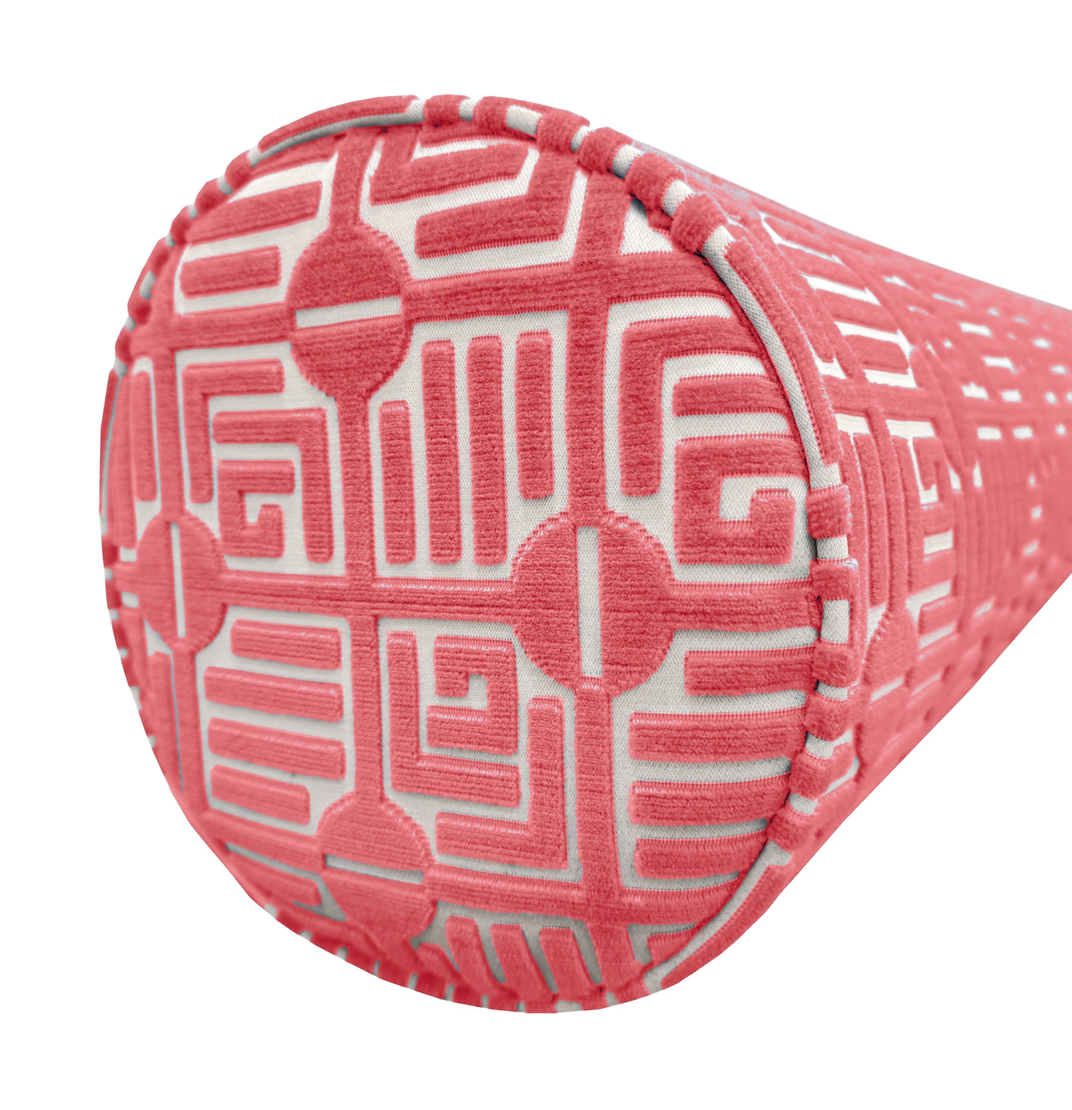 THE BOLSTER :: LABYRINTH VELVET // CORAL | THIBAUT - TWIN // 9" X 24" - Image 3