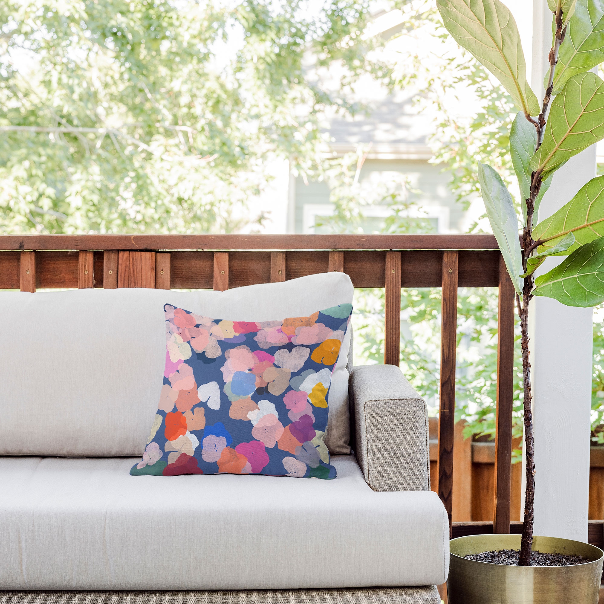 Hydrangea 10 by Garima Dhawan - Outdoor Throw Pillow 26" x 26" - Image 4