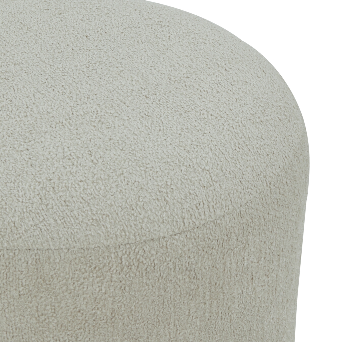 Nikolas Round Boucle Ottoman - Taupe/Natural - Image 2