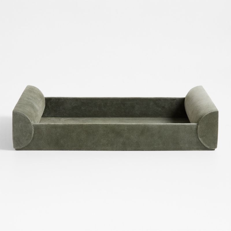 Ruff Green Suede Decorative Tray 12" by Brigette Romanek - Image 2