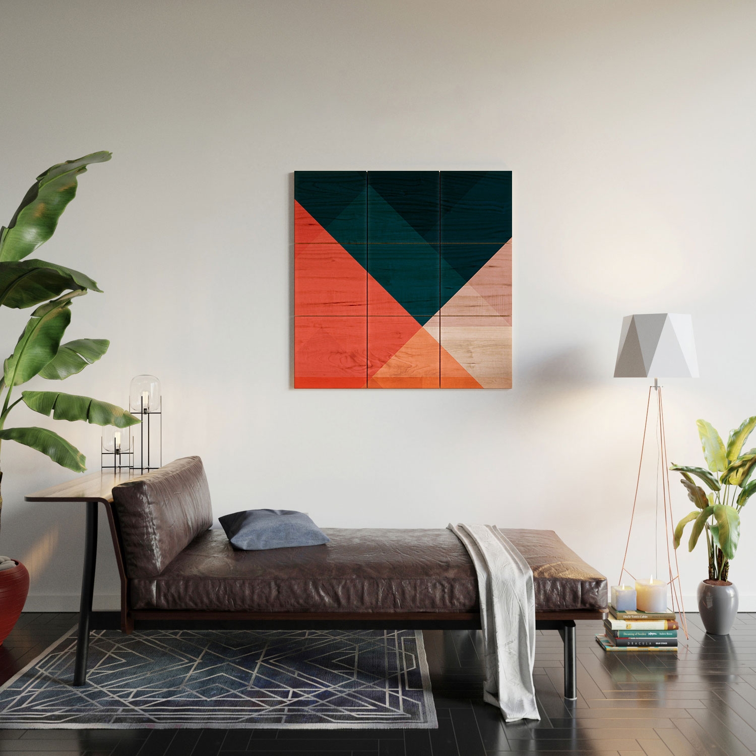 Geometric 1708 by The Old Art Studio - Wood Wall Mural3' X 3' (Nine 12" Wood Squares) - Image 2
