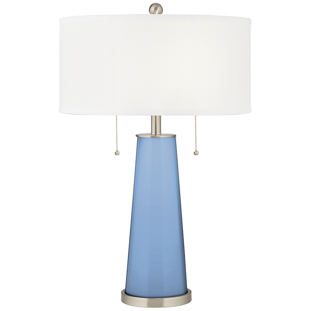 Color Plus Peggy 29 3/4" Placid Blue Glass Table Lamp - Image 0
