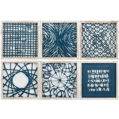 'Blue Natural Element' - 6 Piece Picture Frame Graphic Art Print Set on Glass - Image 0