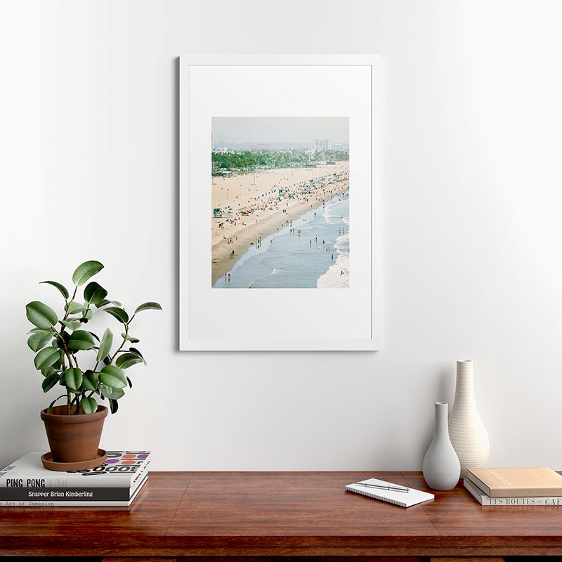 Santa Monica Beach by Bree Madden - Framed Art Print Classic White 24" x 36" - Image 1