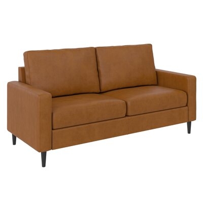 Mckinsey 72" Wide Faux Leather Square Arm Sofa - Image 0