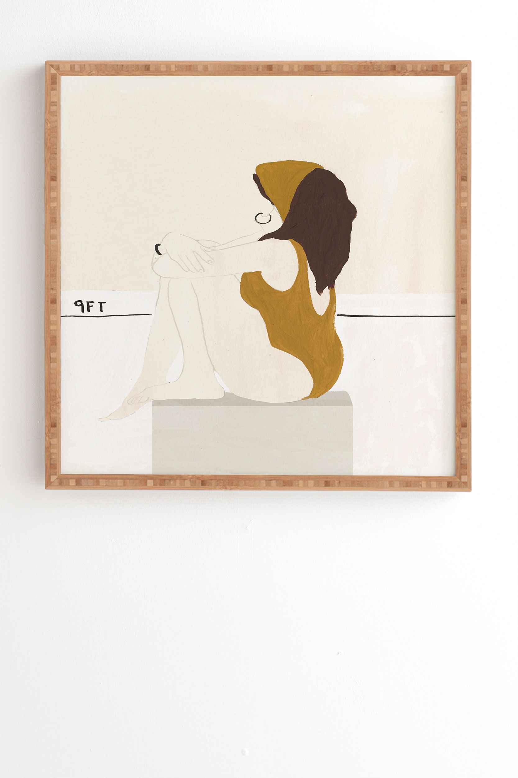 A Deep Dive by Megan Galante - Framed Wall Art Bamboo 8" x 9.5" - Image 1