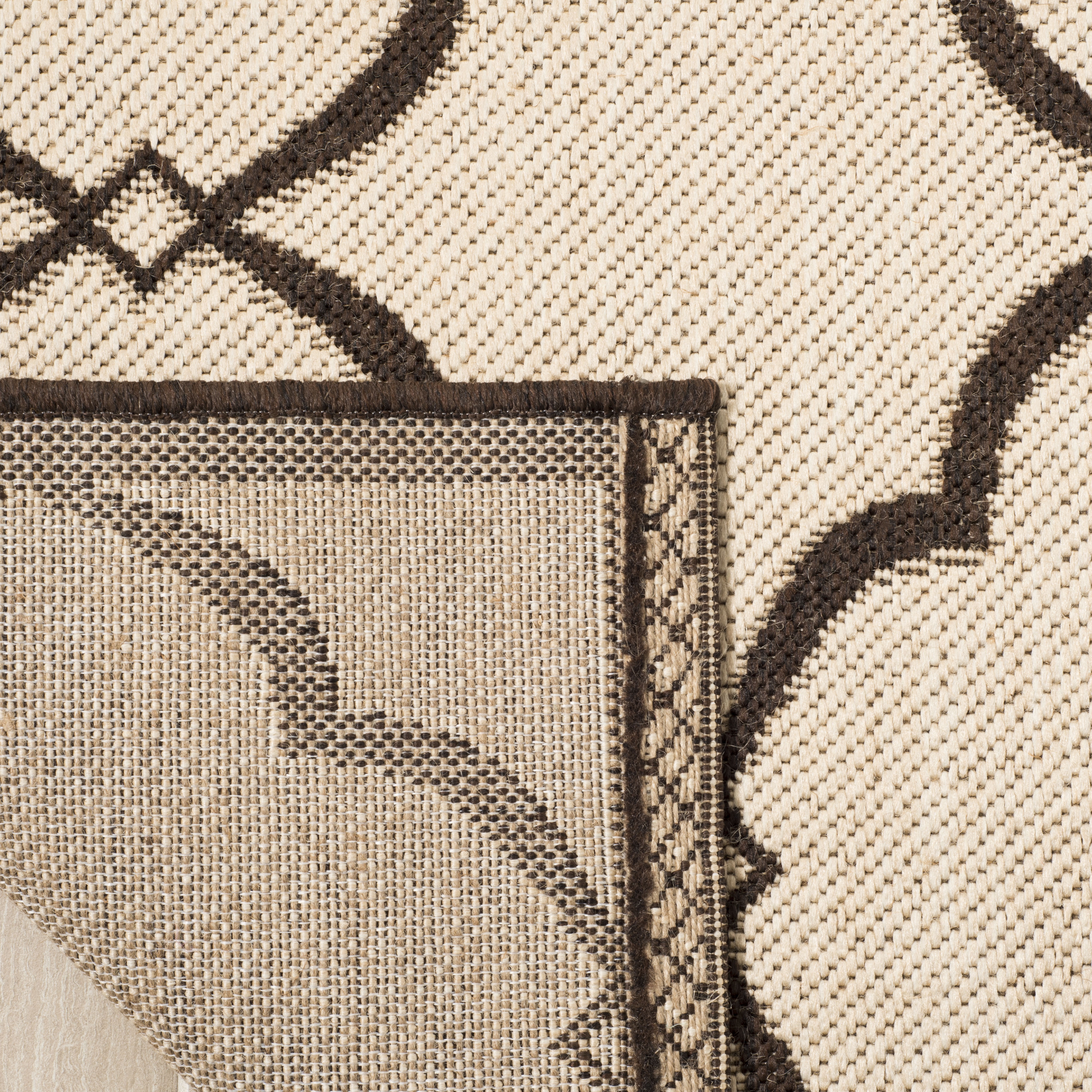 Arlo Home Indoor/Outdoor Woven Area Rug, LND125B, Natural/Brown,  2' X 8' - Image 3