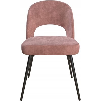 Rushden Velvet Upholstered Parsons Chair in Light Pink - Image 0