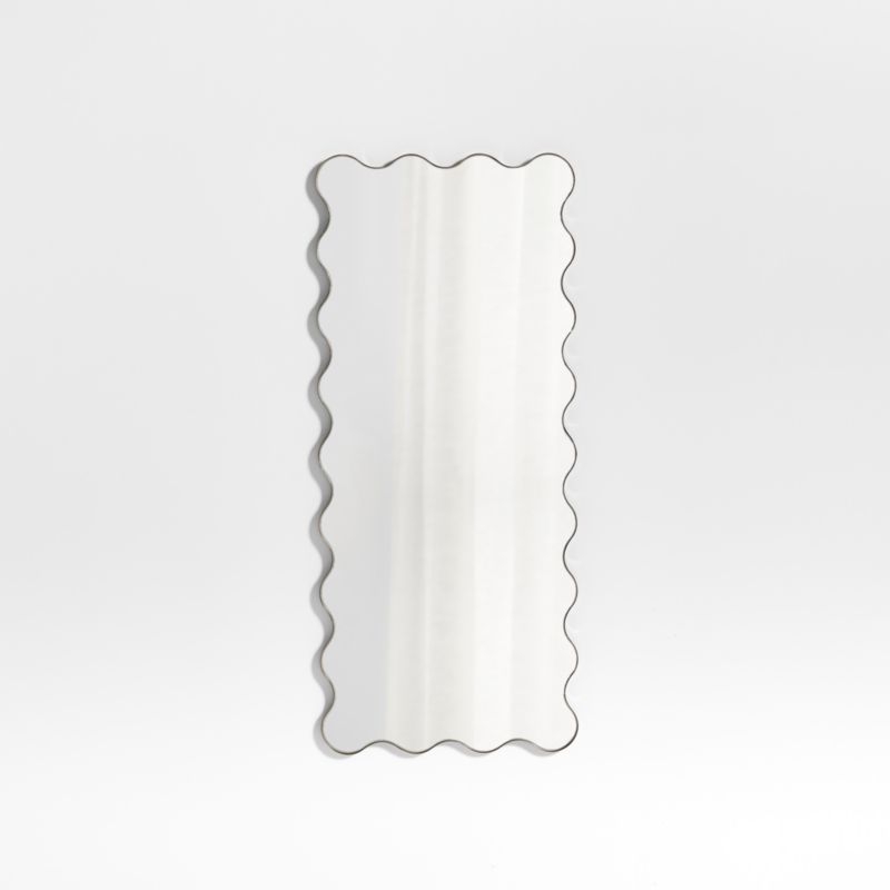 Waveland Brass Metal Full-Length Scalloped Wavy Wall Mirror - Image 0