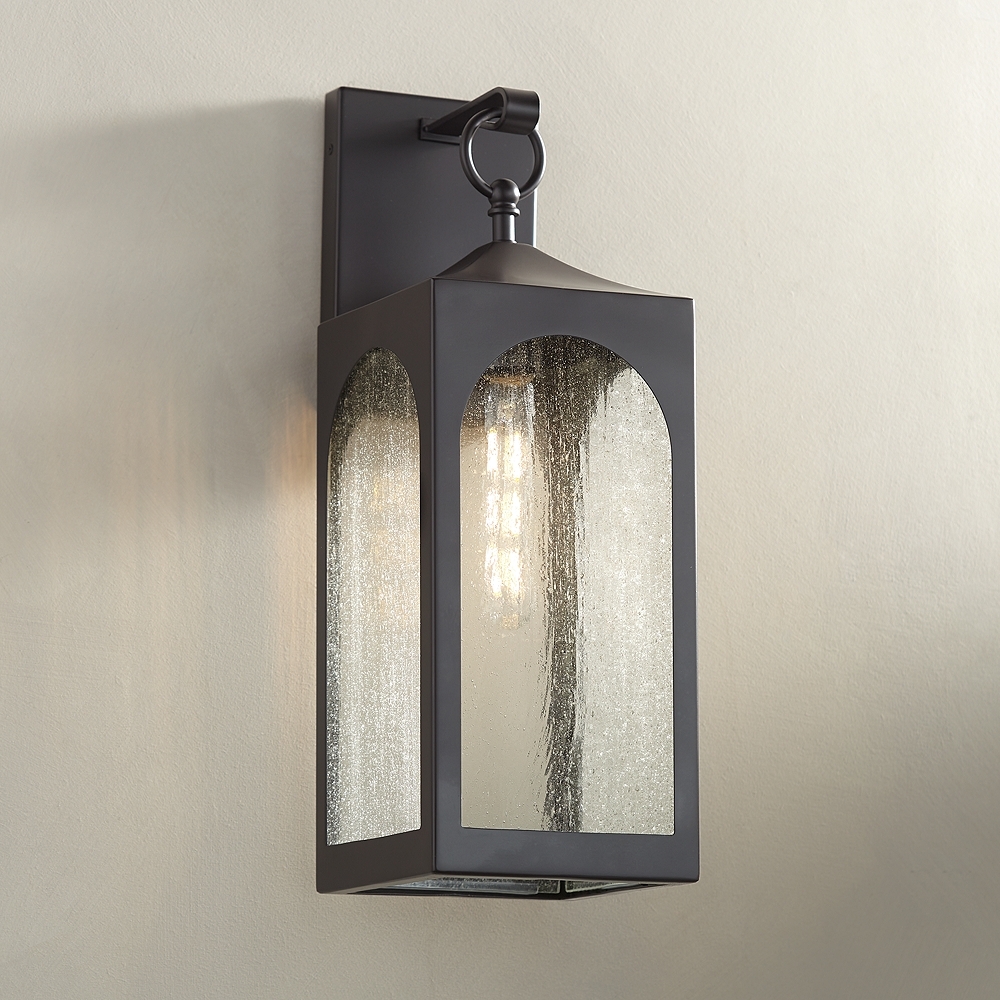 Possini Euro Tyne 20 1/2" High Bronze Lantern Wall Sconce - Image 0