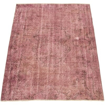 One-of-a-Kind Bevin Hand-Knotted 1980s Pink 5'1" x 7'1" Wool Area Rug - Image 0