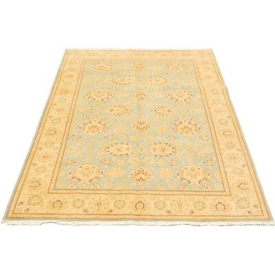 One-of-a-Kind Afsari Hand-Knotted 2010s Double Knot Light Blue 6'2" x 9'1" Wool Area Rug - Image 0