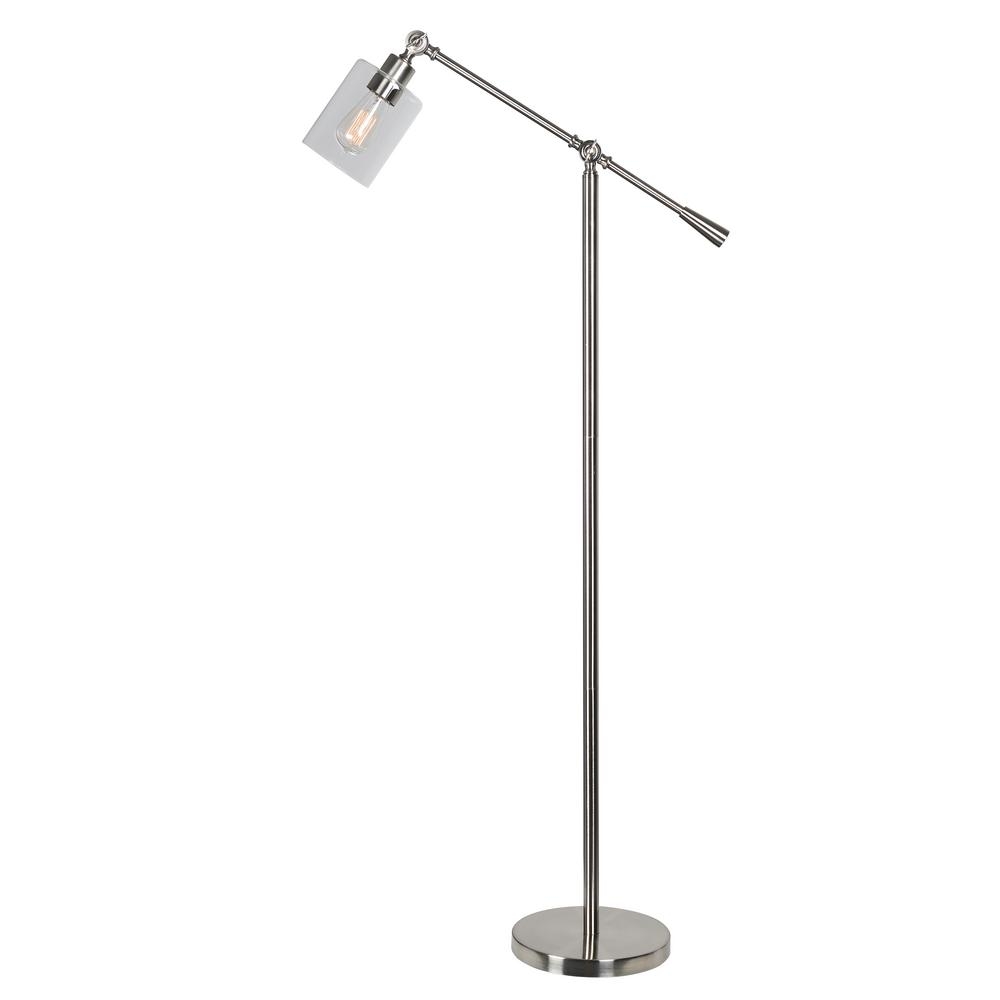 Kenroy Home Thornton 56 in. Steel Floor Lamp with Clear Glass Shade - Image 0