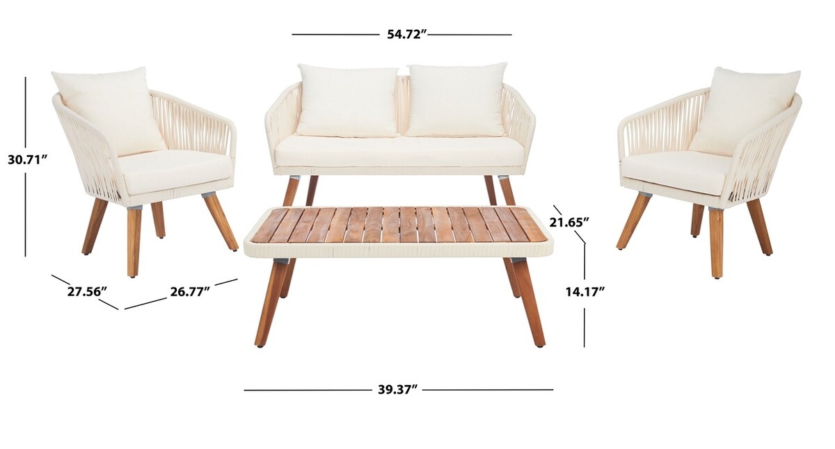Ransin 4 Pc Living Set - Beige/Beige - Safavieh - Image 8