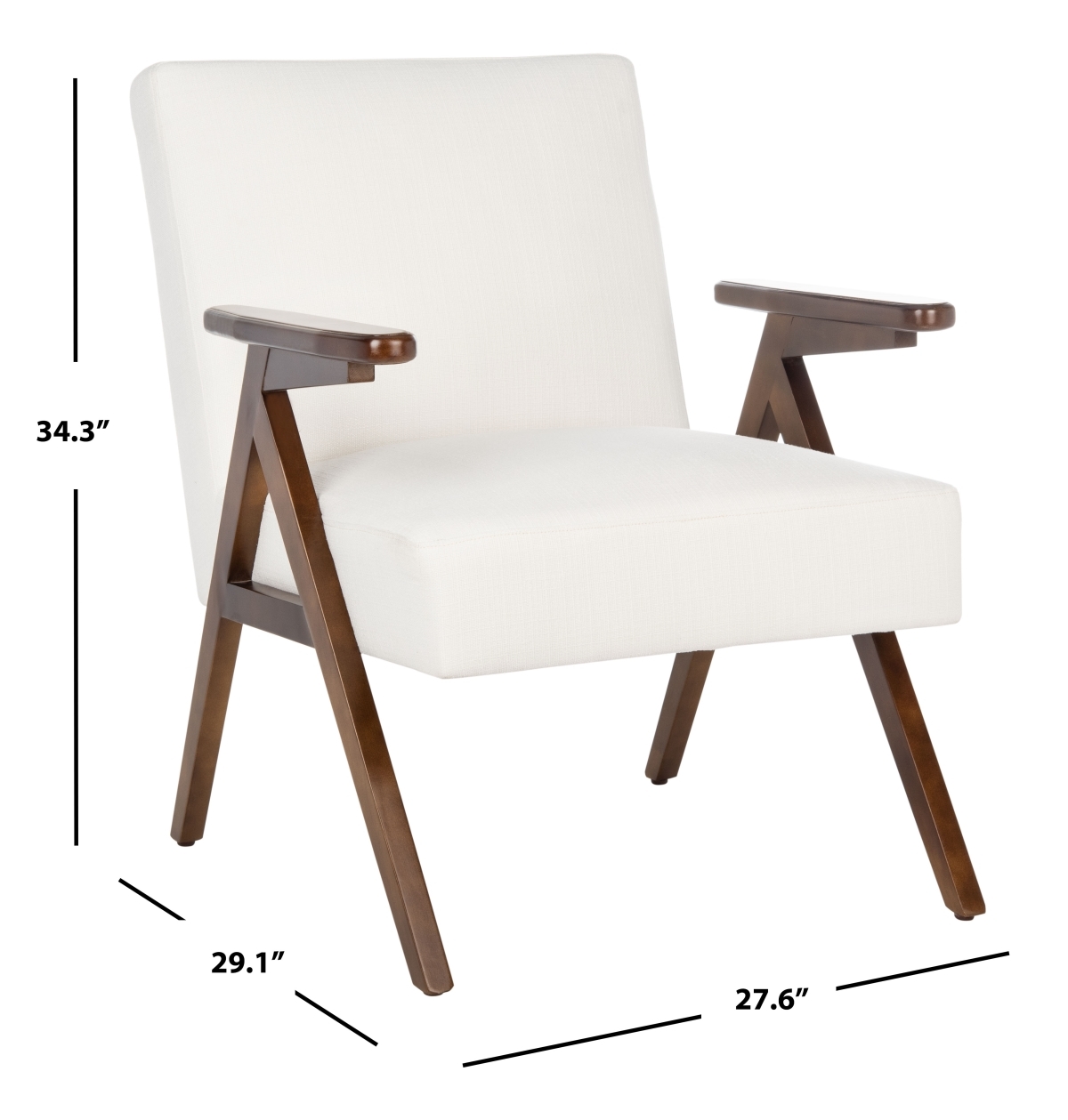 Emyr Arm Chair - White - Safavieh - Image 9