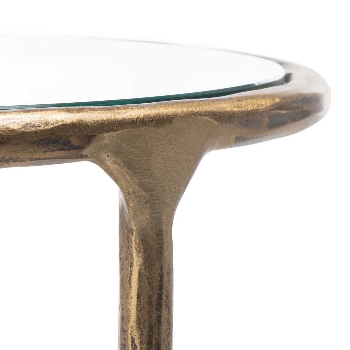Jessa Forged Metal Round End Table - Brass - Image 3