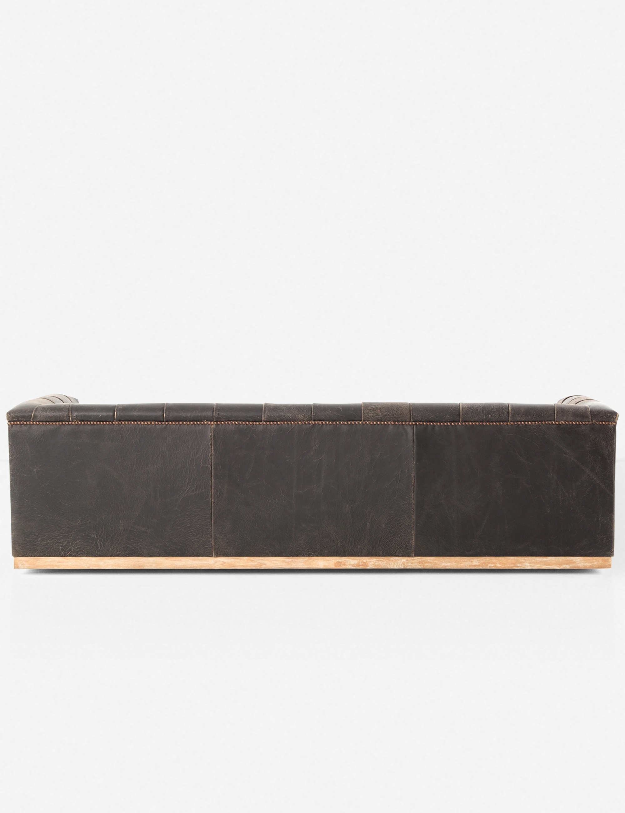 Afia Leather Sofa, Distressed Black - Image 1