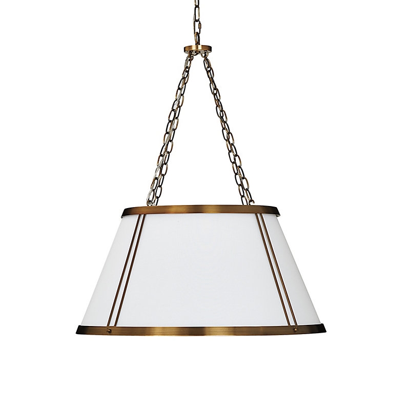 Camille Hanging Shade 6-Light Chandelier with White Shade   - Ballard Designs - Image 0