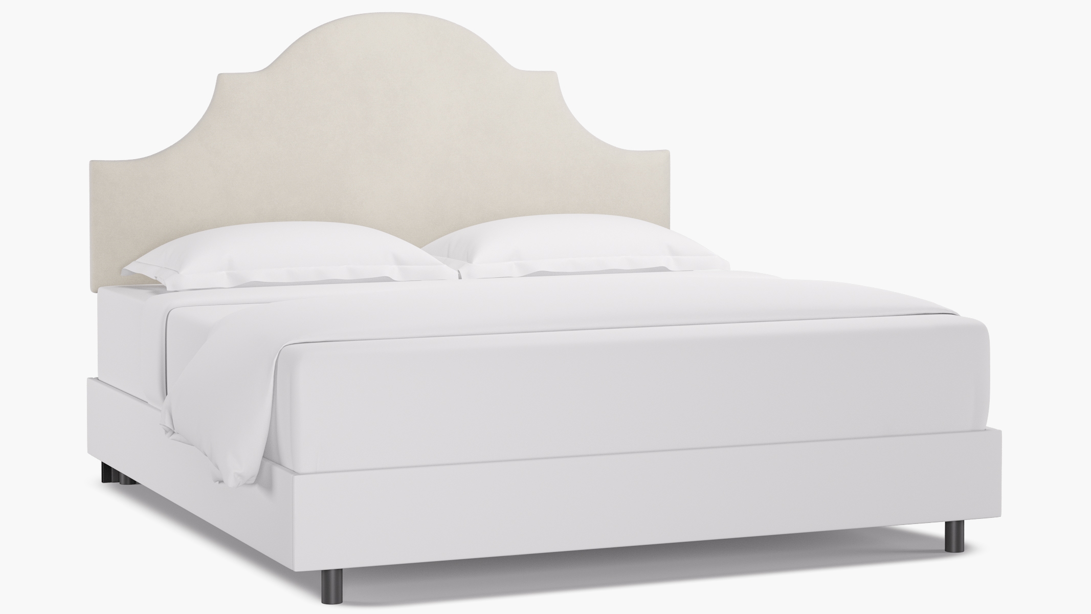 Regency Headboard, White Classic Velvet, King - Image 0