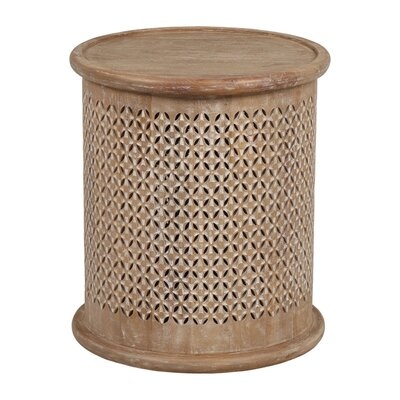 Tuzluca Solid Wood Drum End Table - Image 0