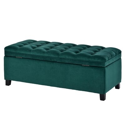 Upholstered Flip Top Storage Bench With Button Tufted Top,Easily Assemble - Image 0