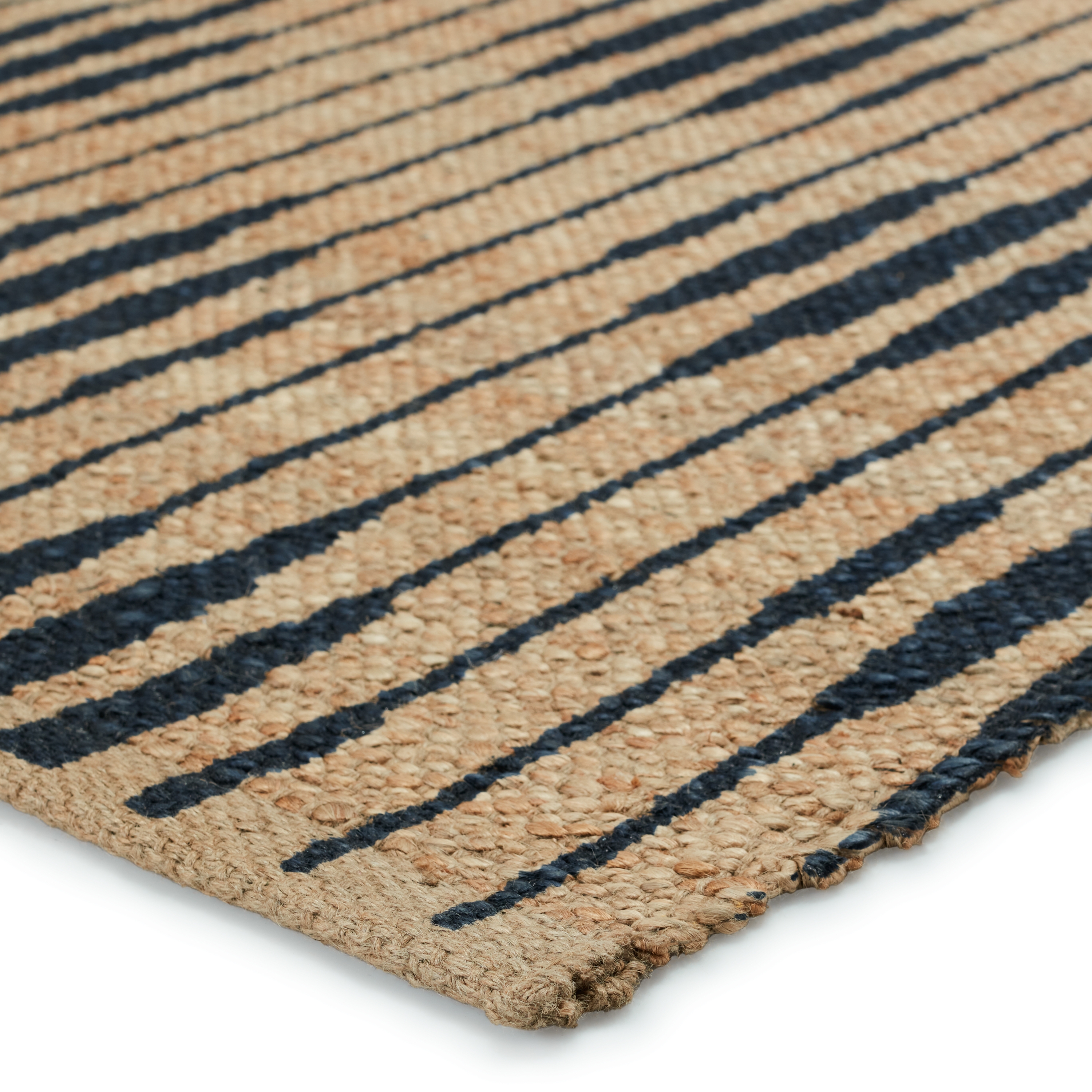 Atolia Handmade Trellis Natural/ Navy Area Rug (5'X8') - Image 1