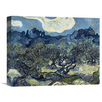 'Olive Trees with the Alpilles in the Background, Saint-Remy' by Vincent van Gogh Painting Print on Wrapped Canvas - Image 0