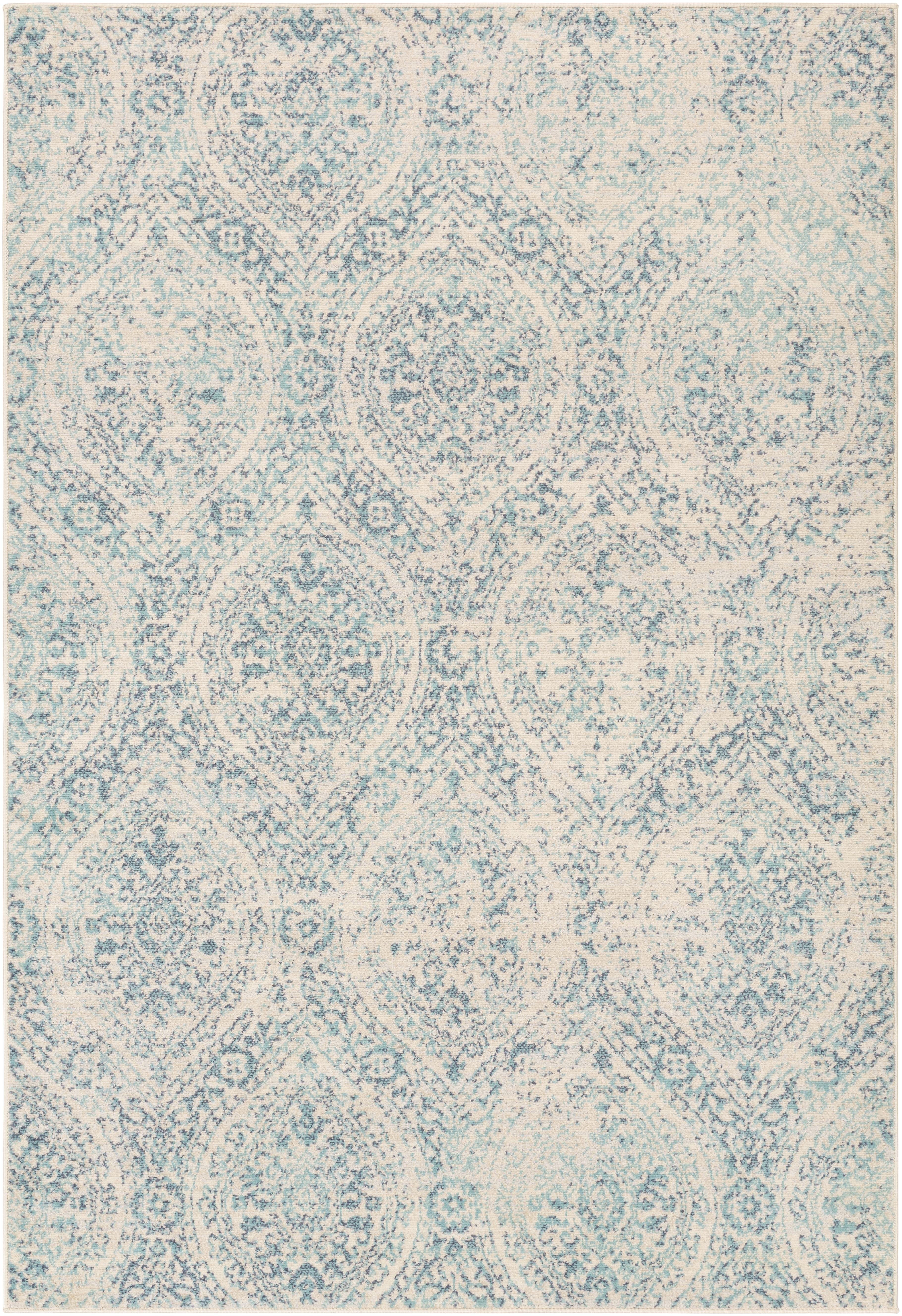 City Light Blue Indoor 6'7" x 9' Machine Woven Rug - Image 0