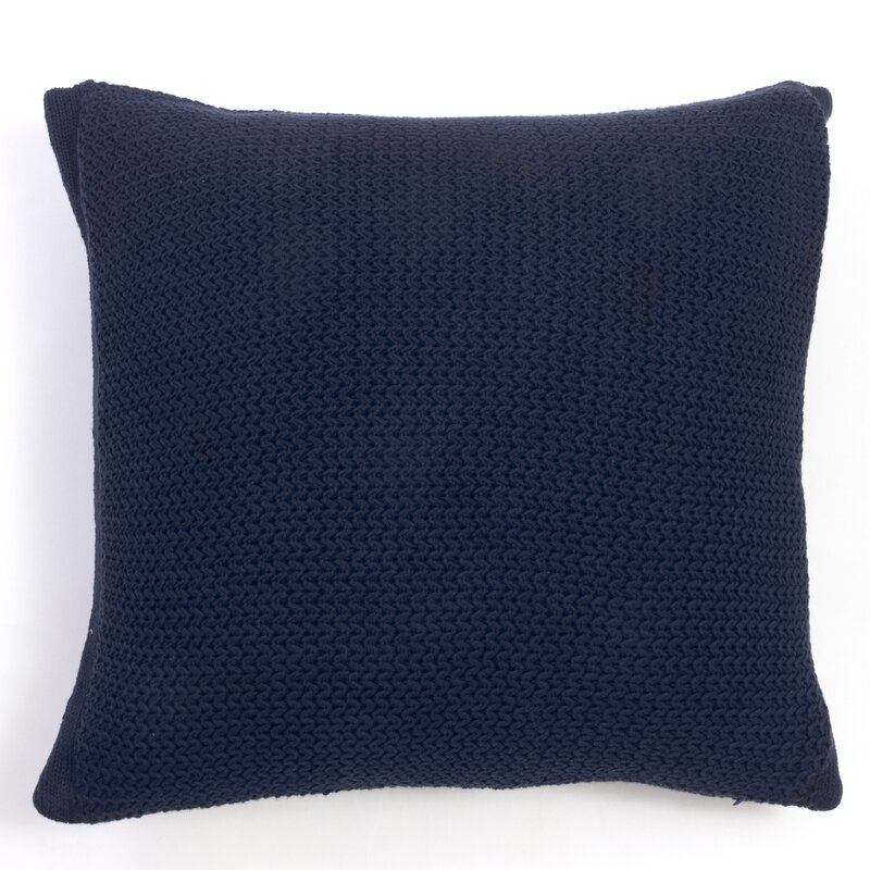 Amity Home Michaela Cotton Throw Pillow Color: Steel Blue, Size: 20" x 20" - Image 0