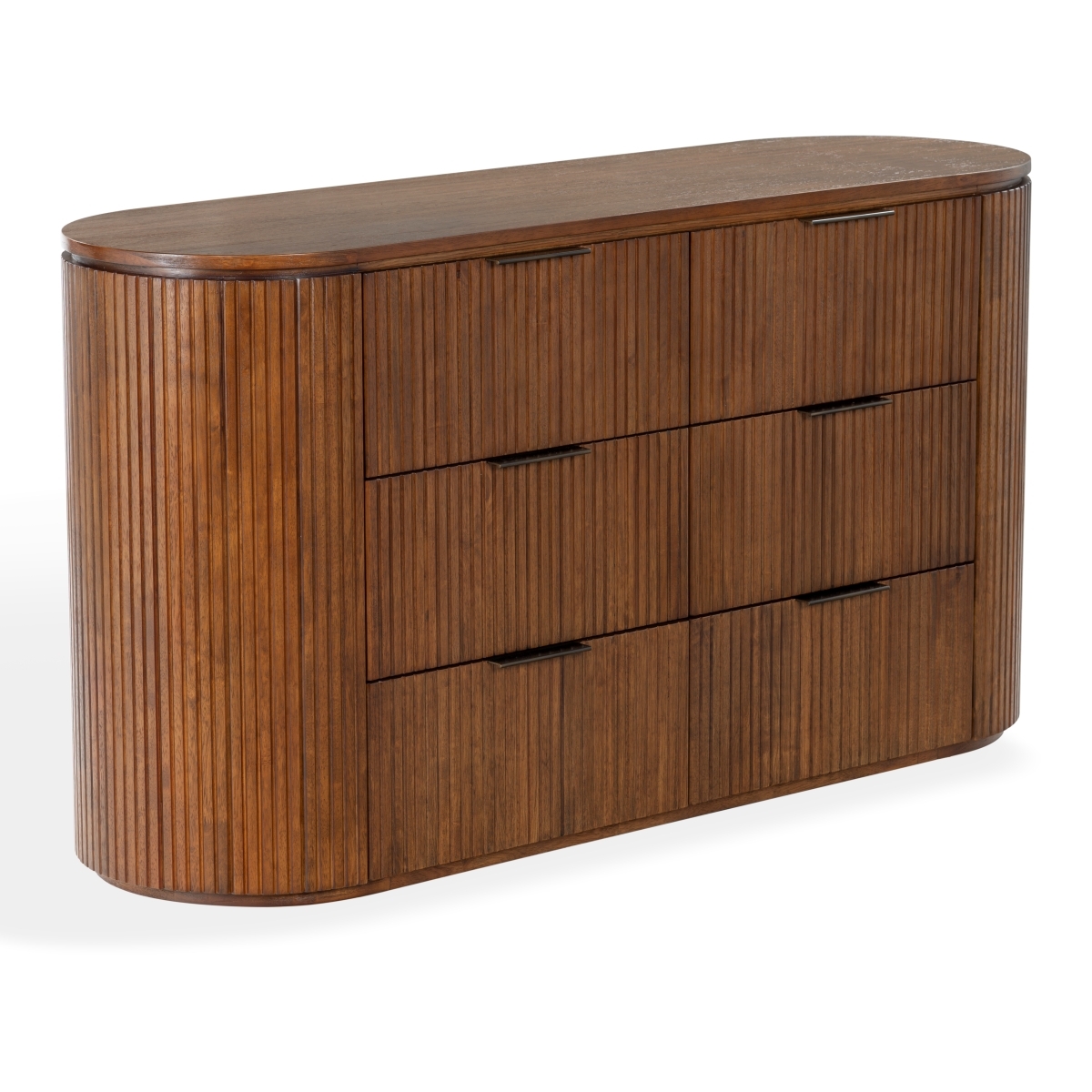 Rikki Fluted 6 Drawer Dresser - Medium Oak - Image 4