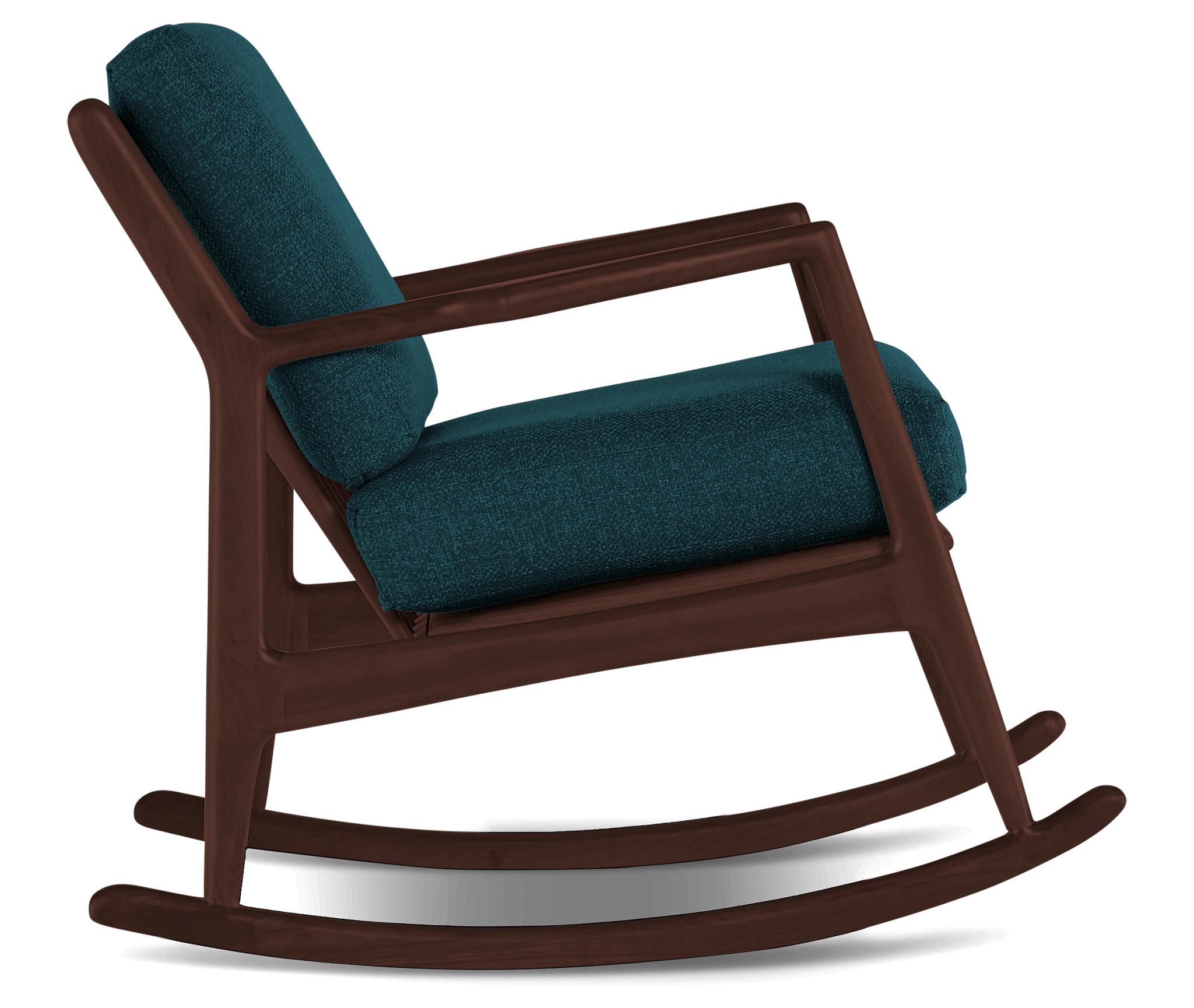 Blue Collins Mid Century Modern Rocking Chair - Cody Pacific - Walnut - Image 2