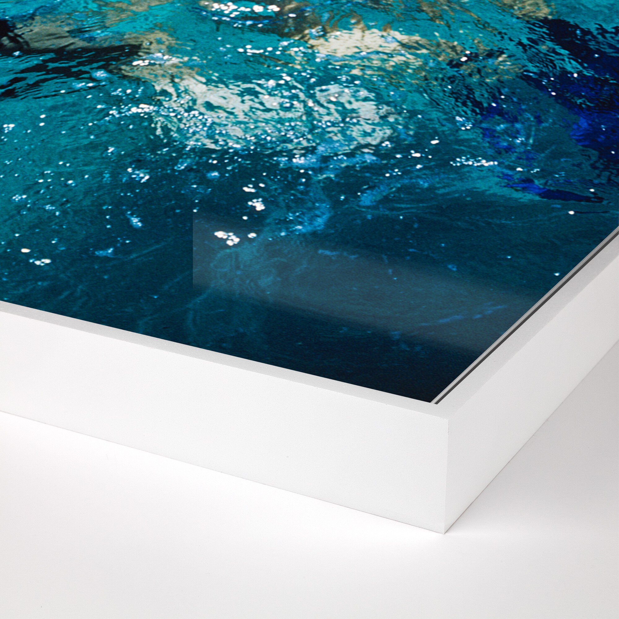 Swimming In The Bahamas by Slim Aarons - White Maple Floater - Image 1