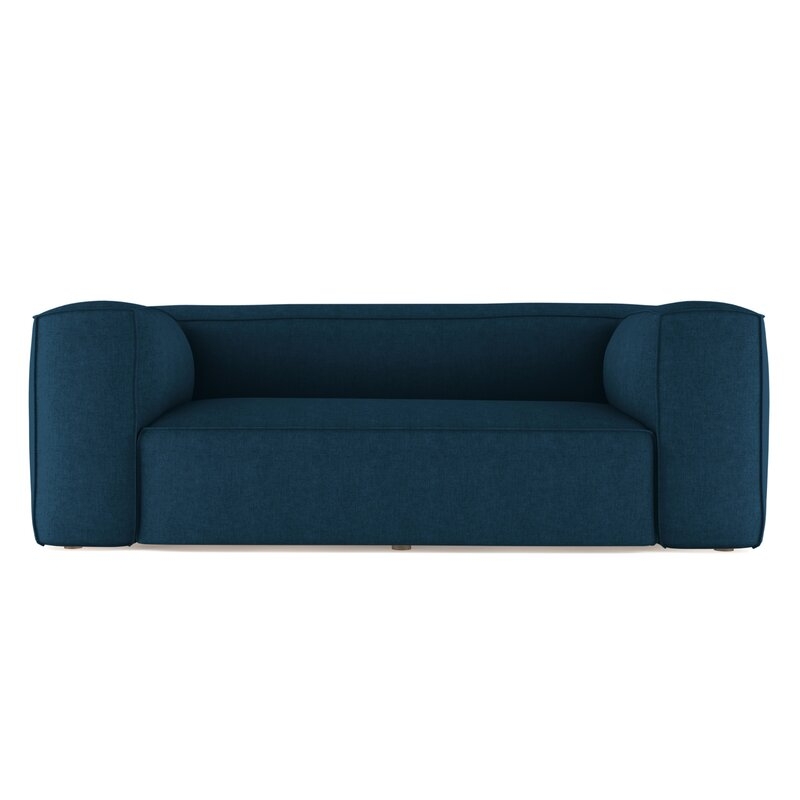 Tandem Arbor Bowery Sofa Upholstery: Velvet Blue Print, Size: 30" H x 84" W x 41" D - Image 0