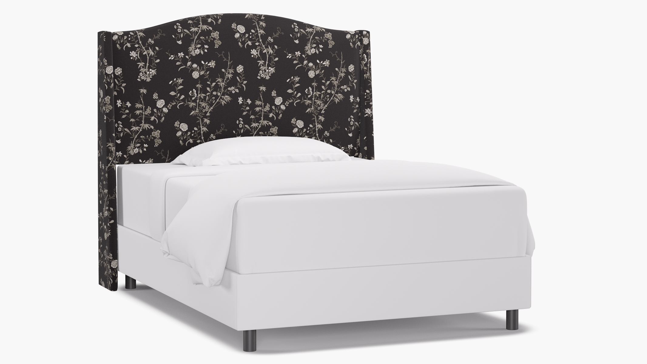 Classic Wingback Headboard, Black Bamboo Garden, Full - Image 0