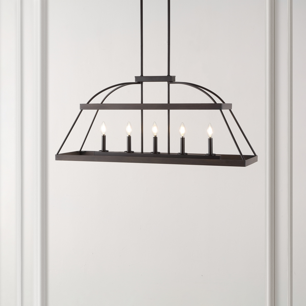 Byher 5Lt 40" Chandelier - Walnut/Oil Rub Bronze - Safavieh - Image 6