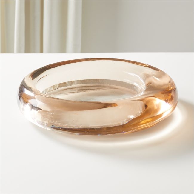 Bangle Dirty Rose Glass Decorative Bowl - Image 1