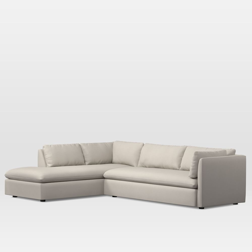 Shelter 106" Left 2-Piece Bumper Chaise Sectional, Yarn Dyed Linen Weave, Alabaster - Image 0