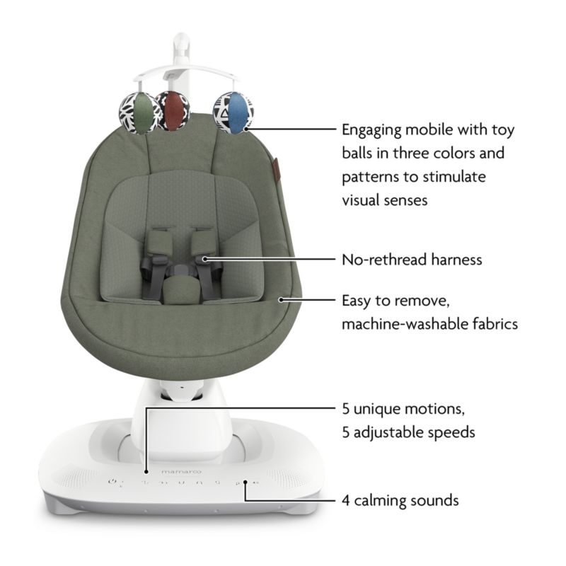 UPPAbaby Mamaroo Camila Dark Green Baby Bouncer Chair - Image 1