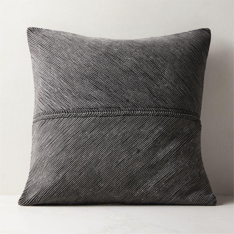 23" Convey Black Pillow With Feather-Down Insert - Image 3