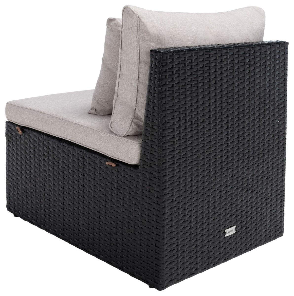 Pramla Outdoor Sette With Otto - Black/Light Grey - Safavieh - Image 8